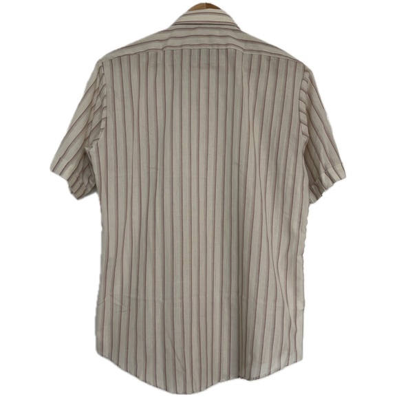 Vintage 70s Tip Top Striped Short Sleeve Button Up Shirt; Men’s 15.5; 39/40 cm - Picture 6 of 10